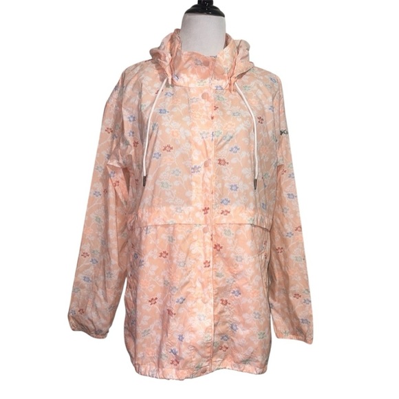 Columbia Printed Windbreaker Pale Orange  Size L - Picture 1 of 12